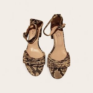 AGL Snakeskin Patterned Sandals - Tan and Brown